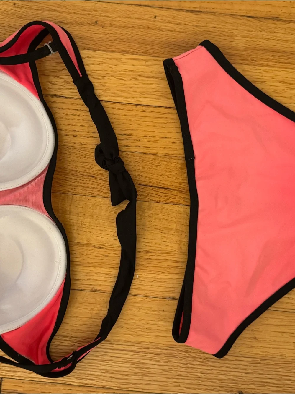 triangl swimwear Hot Pink Bikini with Black Trim